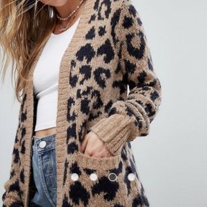 Hollister leopard cardigan